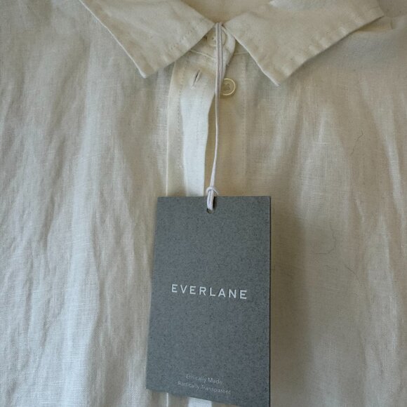 Everlane- Linen Button-down White Size 4 shirt - NWT - Picture 2 of 5